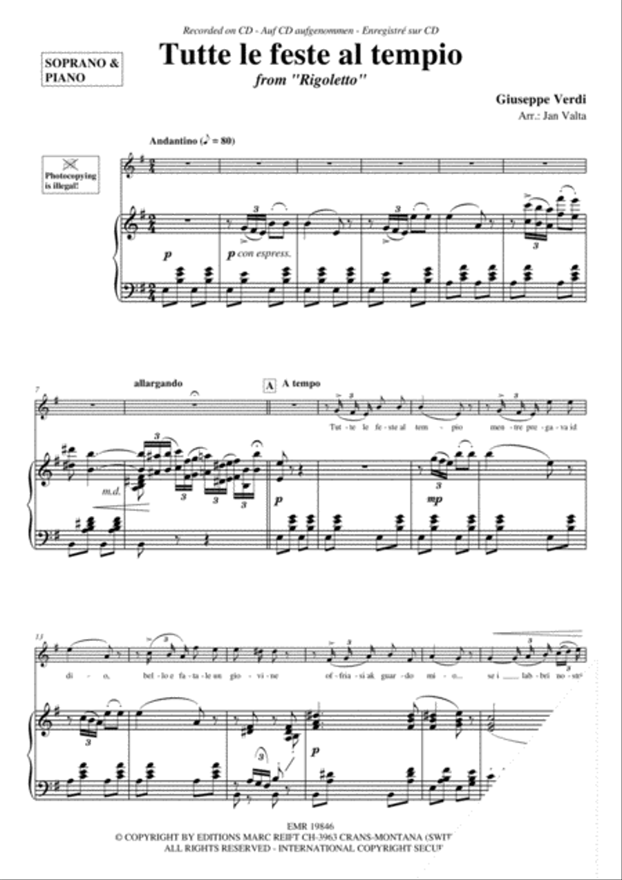Tutte le feste al tempio Soprano Voice scores gallery preview page 4