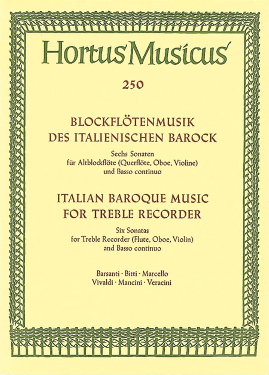 Blockflotensonaten des italienischen Barock Flute scores gallery preview page 1