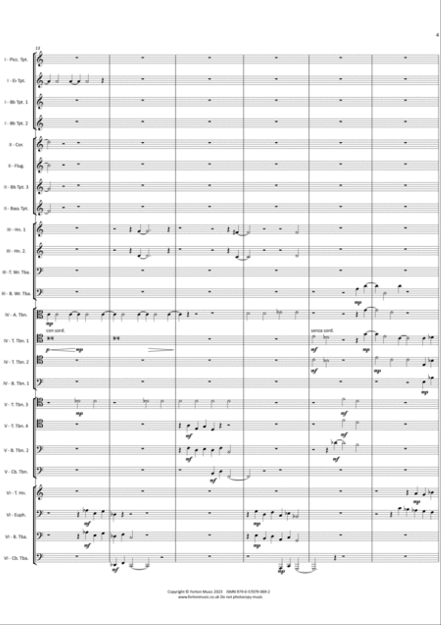 Sonata for 24 Brass Instruments Brass Ensemble scores gallery preview page 5
