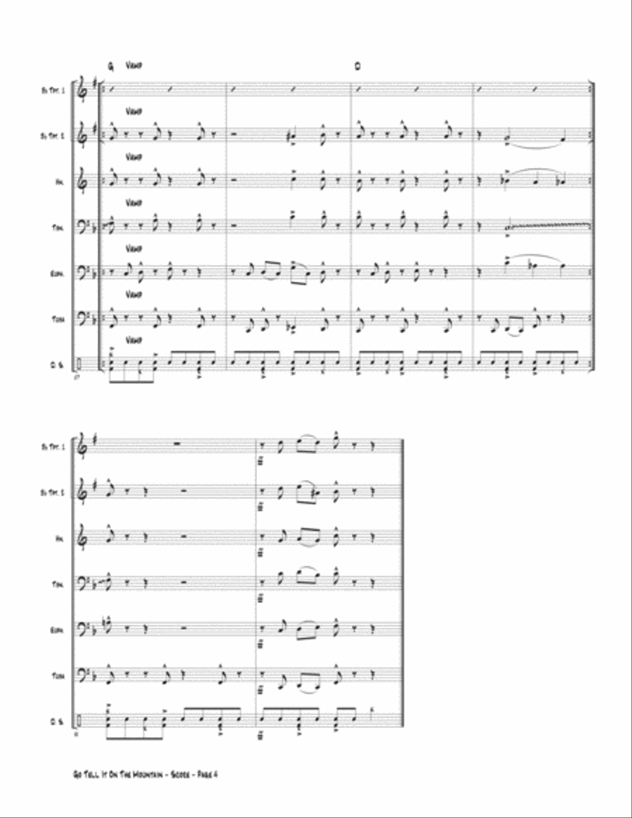 Go Tell It On The Mountain Brass Ensemble scores gallery preview page 4