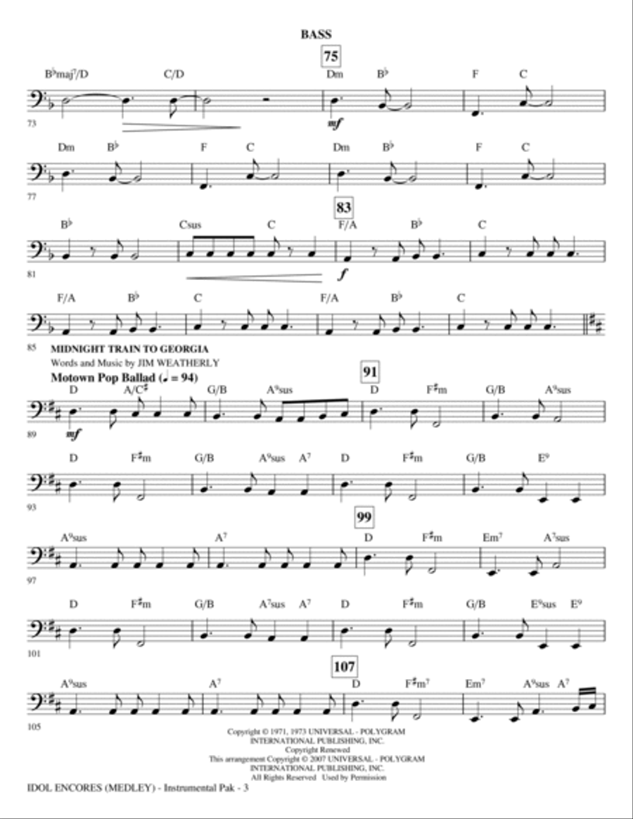 Idol Encores (Medley) - Bass Choir scores gallery preview page 3