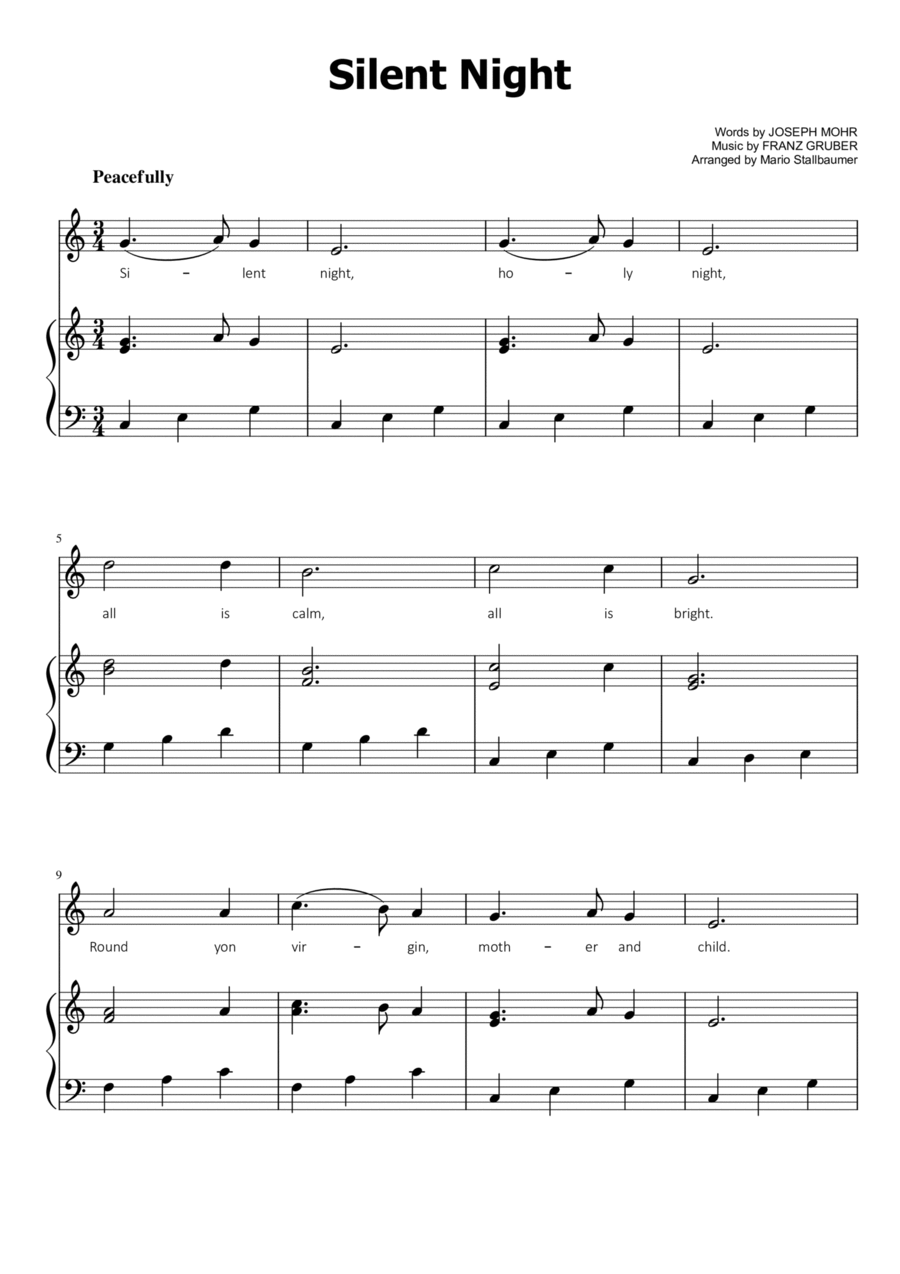 Silent Night Silent Night Voice scores gallery preview page 1