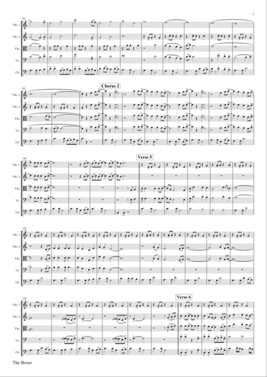 The Boxer The Boxer String Orchestra scores gallery preview page 3