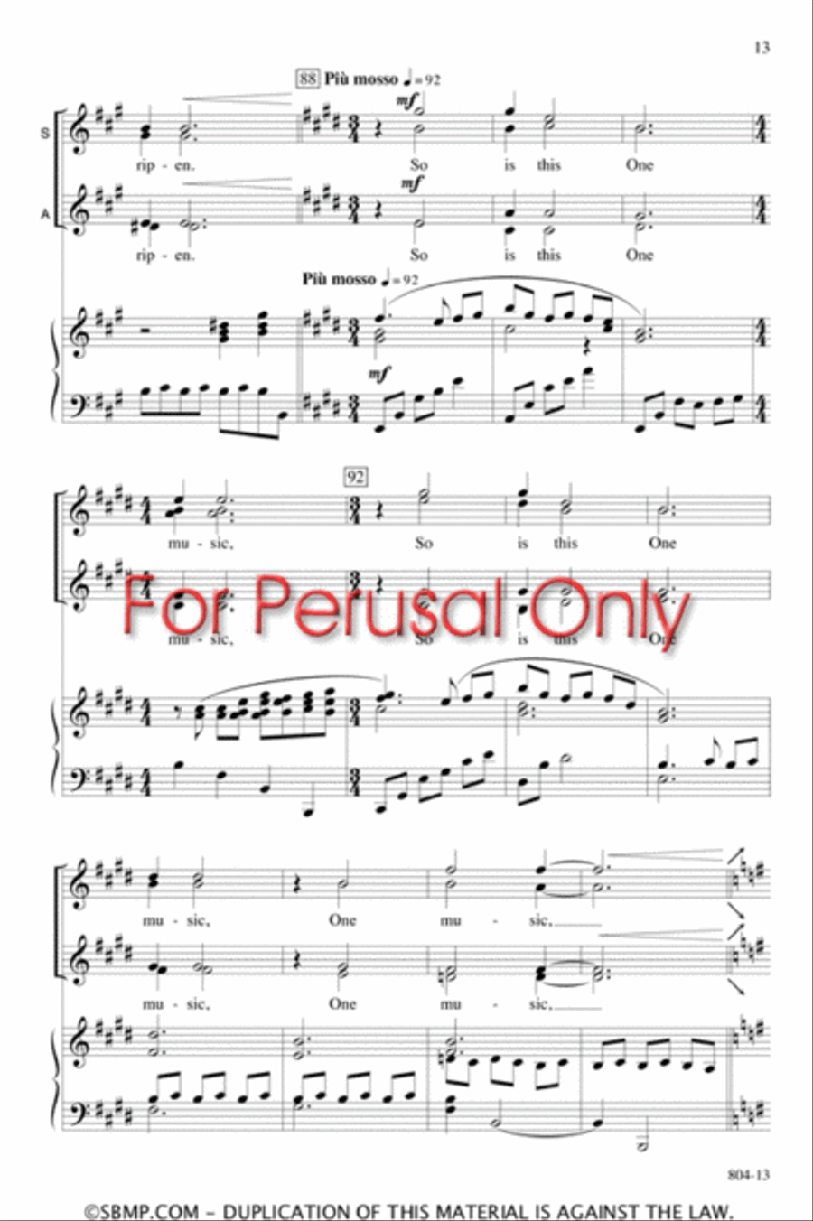 You Are the Music - SSAA Octavo SSAA scores gallery preview page 13
