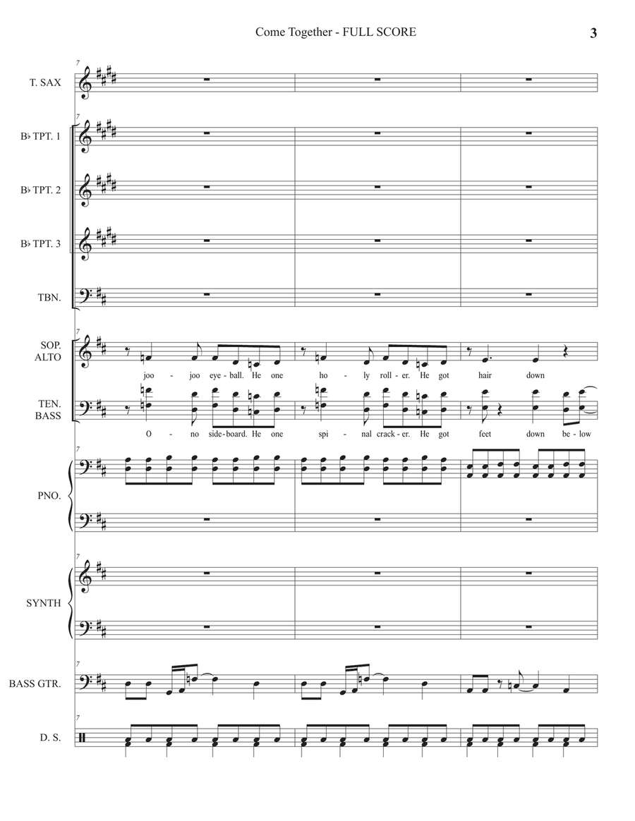 Come Together Large Ensemble scores gallery preview page 6