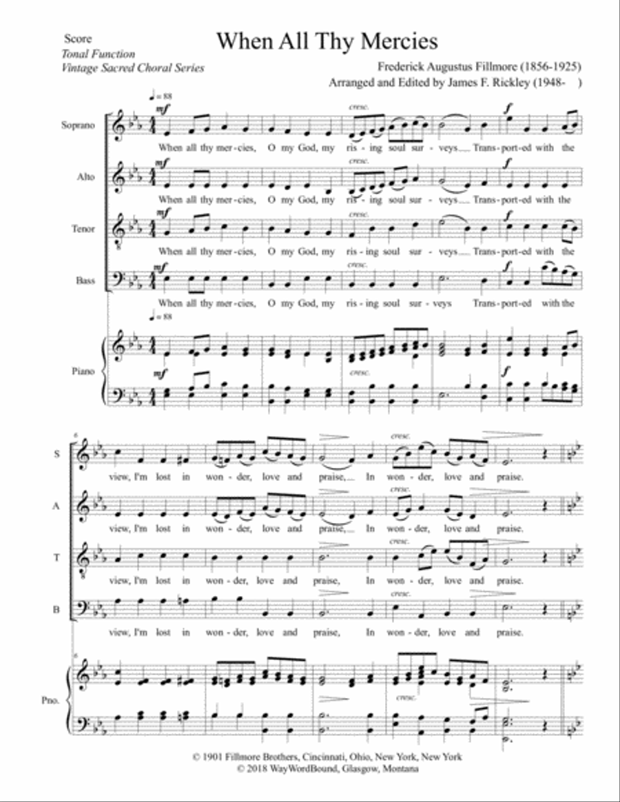 When All Thy Mercies 4-Part scores gallery preview page 1