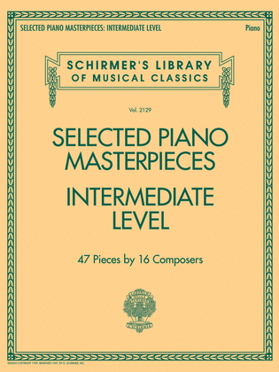 Book cover for Selected Piano Masterpieces – Intermediate Level