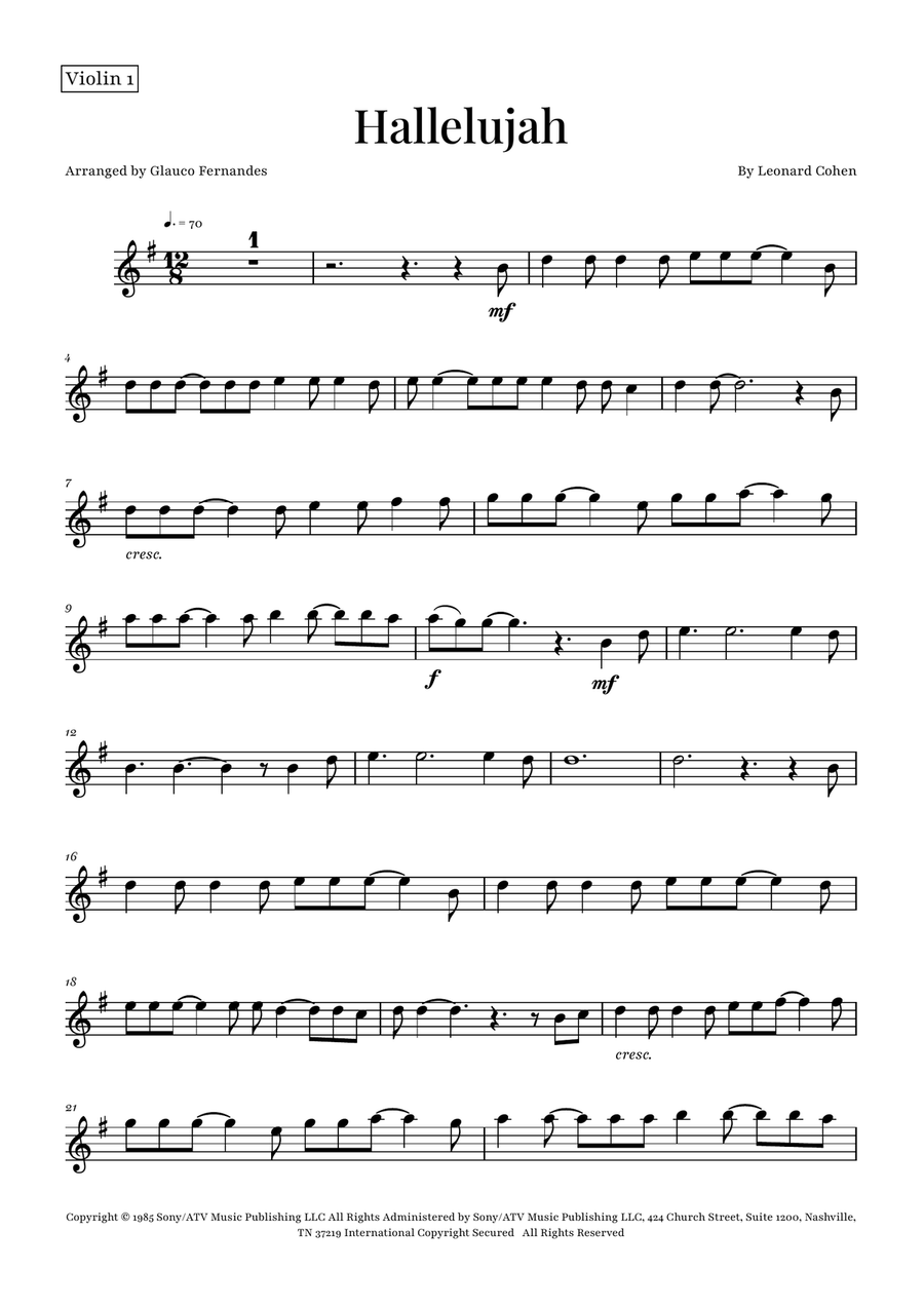 Hallelujah String Trio scores gallery preview page 4
