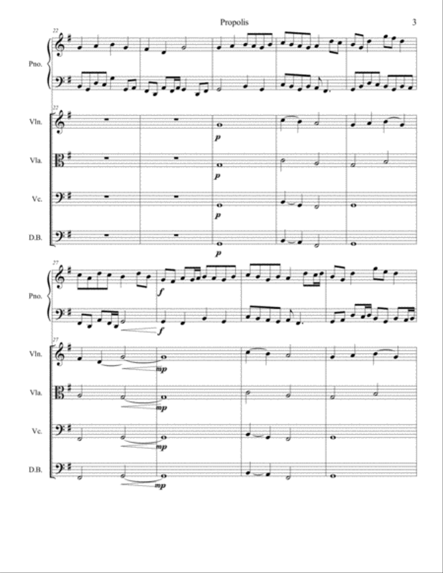 Propolis Propolis Piano Quintet scores gallery preview page 3