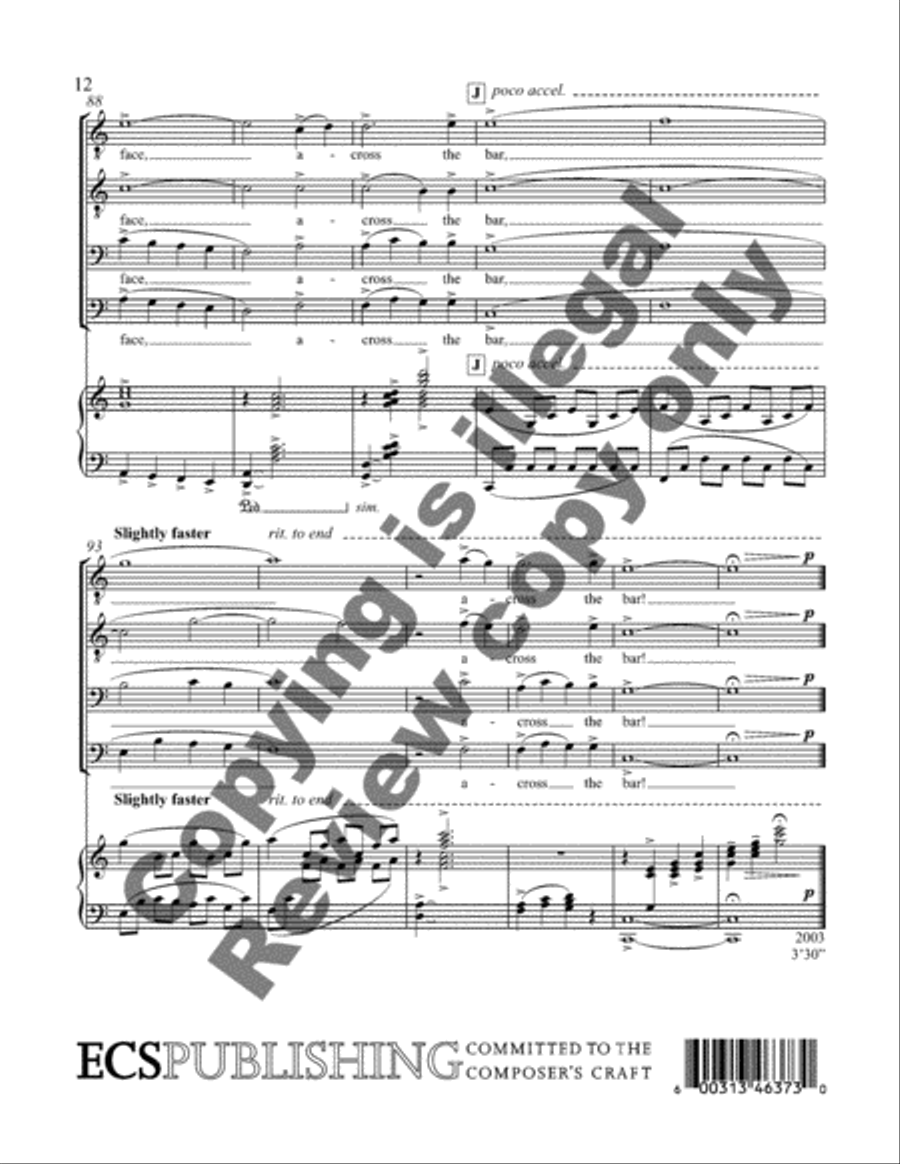 Crossing the Bar from Love Was My Lord and King! (TTBB) TTBB scores gallery preview page 12