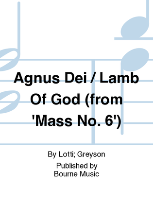 Book cover for Agnus Dei / Lamb Of God (from 'Mass No. 6')