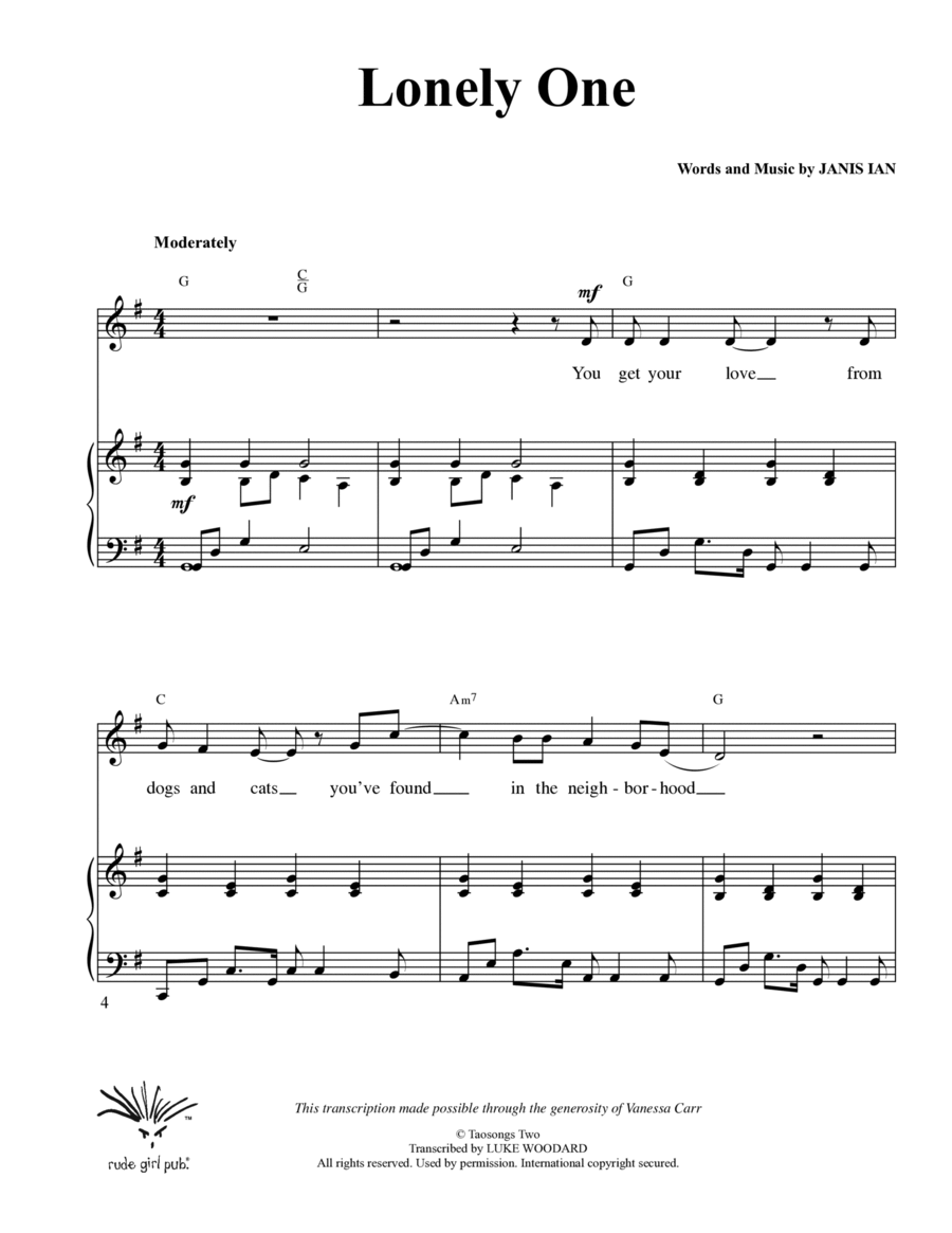 Lonely One Voice scores gallery preview page 1