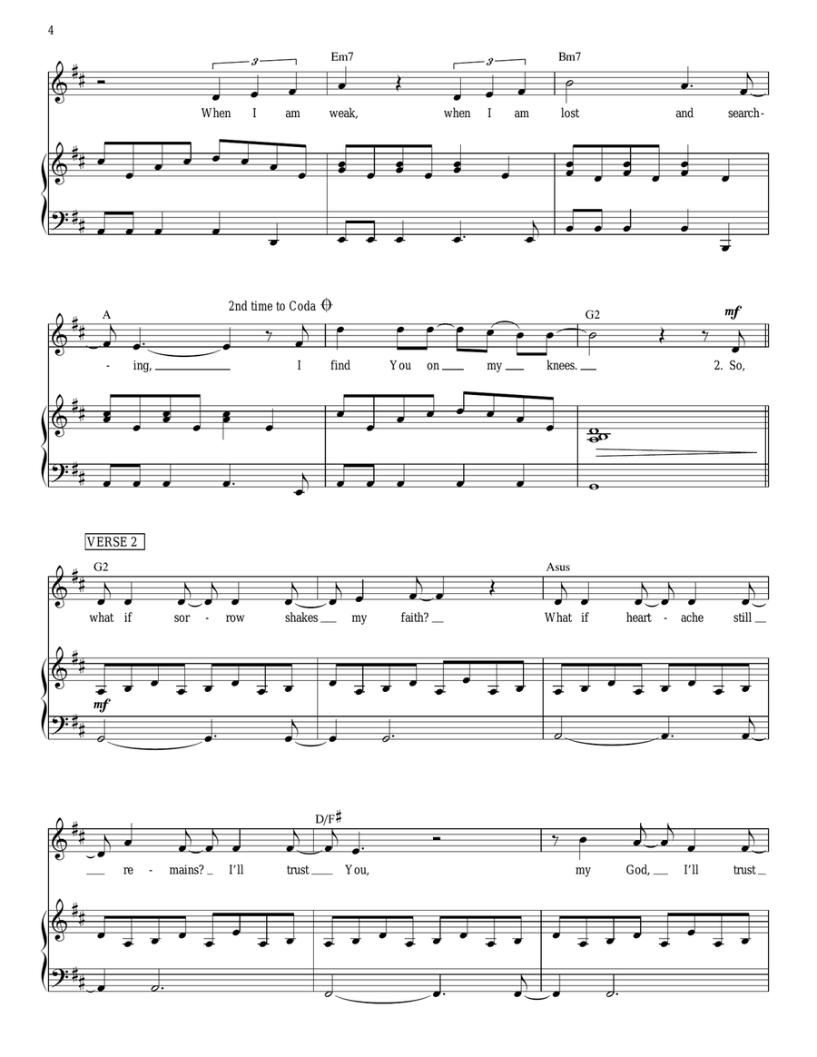 Find You On My Knees Piano, Vocal, Guitar scores gallery preview page 4