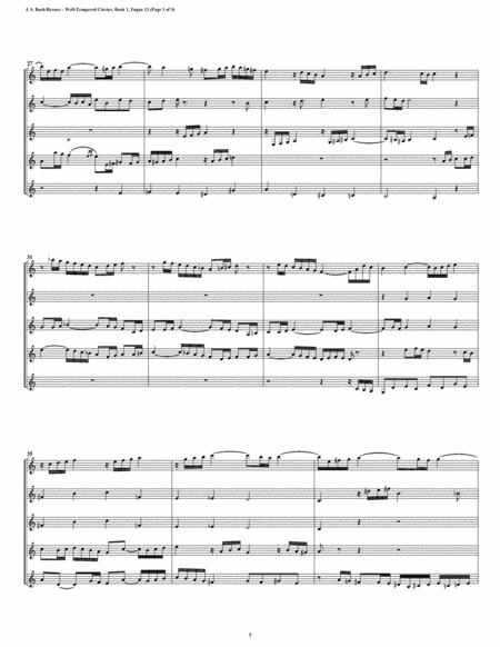 Fugue 12 from Well-Tempered Clavier, Book 1 (Clarinet Quintet) image number null