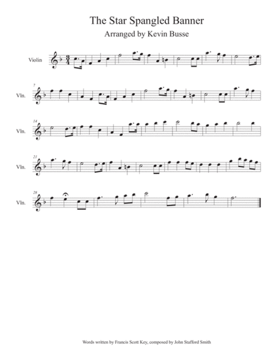 The Star Spangled Banner - Violin image number null