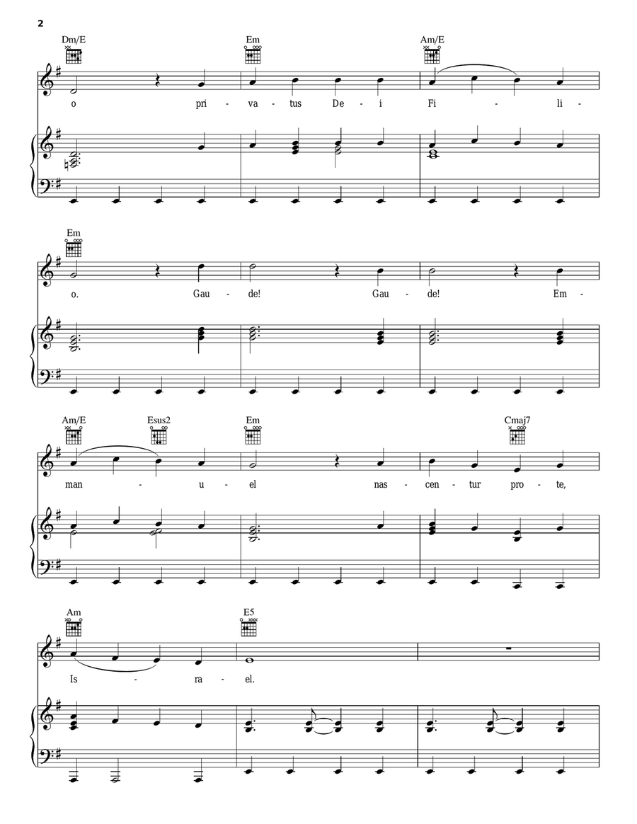 O Come O Come Emmanuel Piano, Vocal, Guitar scores gallery preview page 2