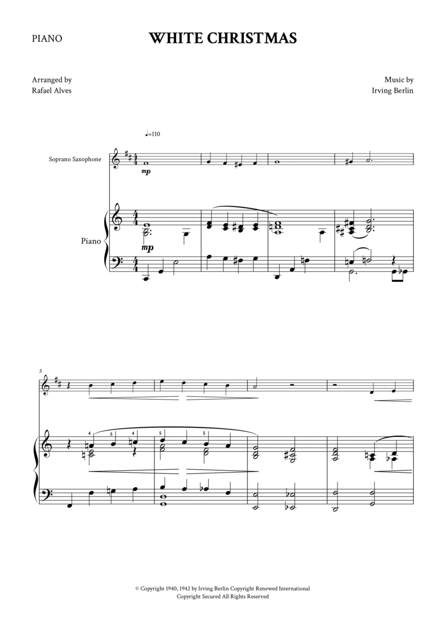 White Christmas Soprano Saxophone scores gallery preview page 1