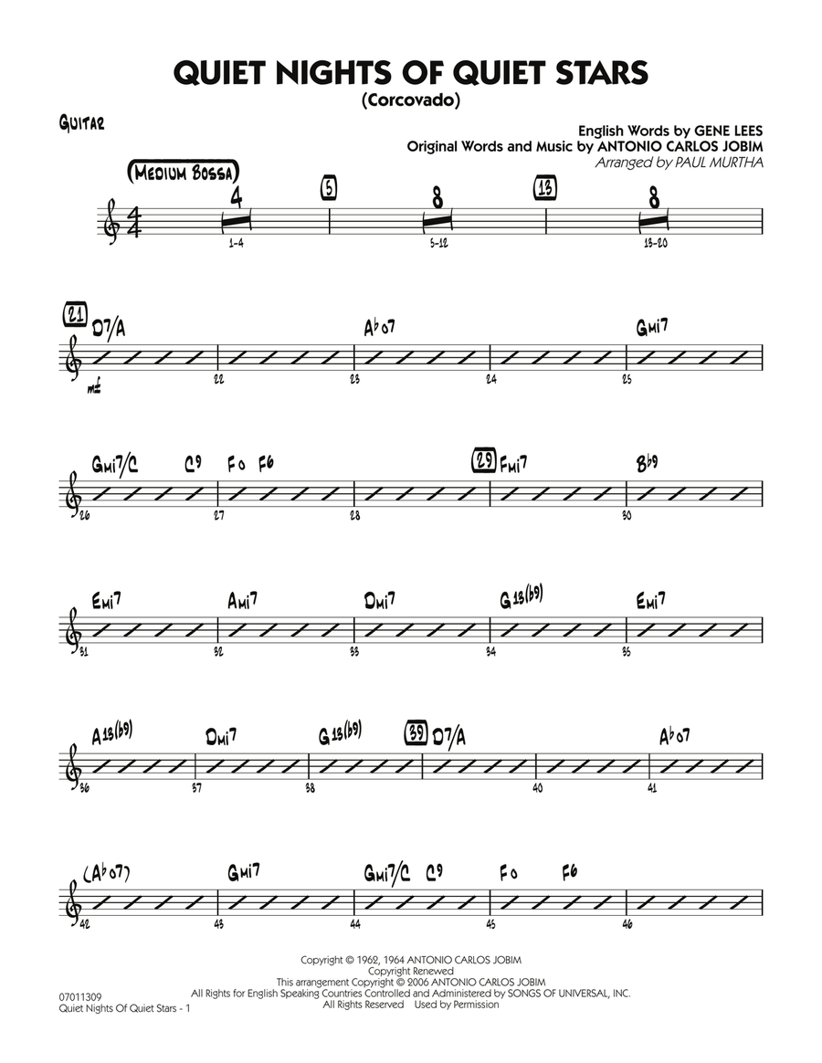 Quiet Nights Of Quiet Stars (Corcovado) - Guitar Jazz Ensemble scores gallery preview page 1