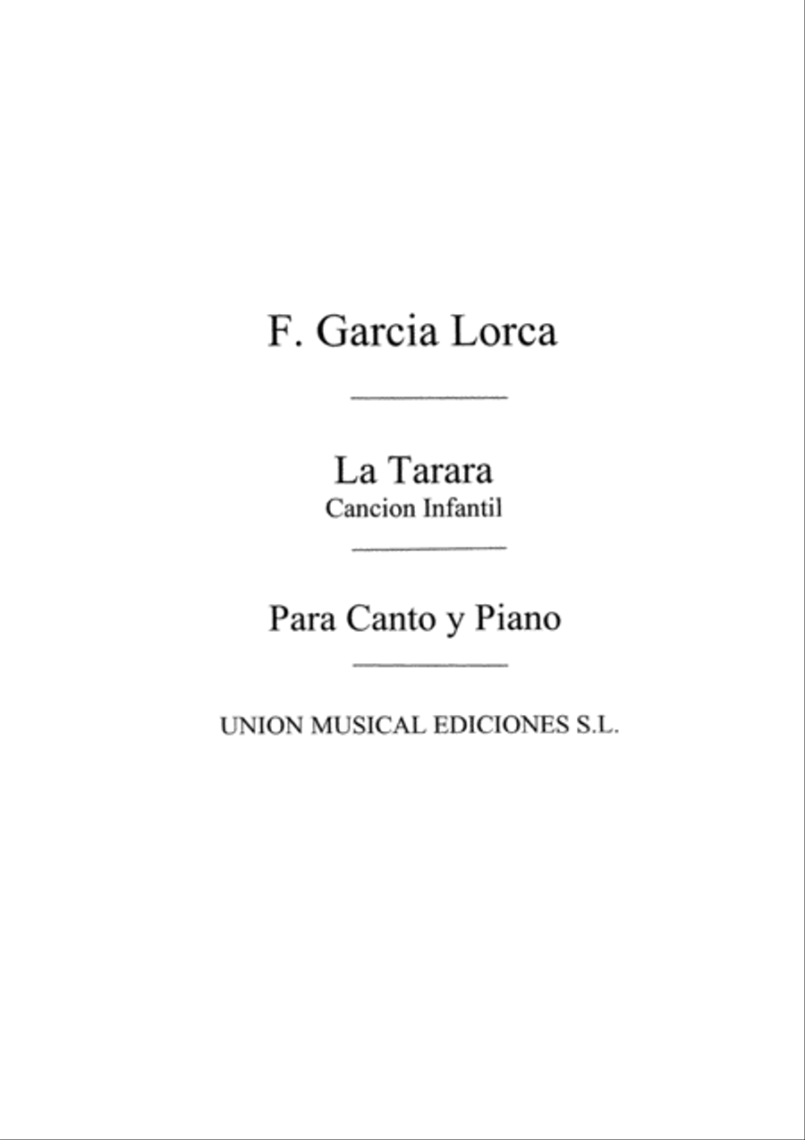 Federico Garcia Lorca: La Tarara, Cancion Infantil Voice Solo scores gallery preview page 1
