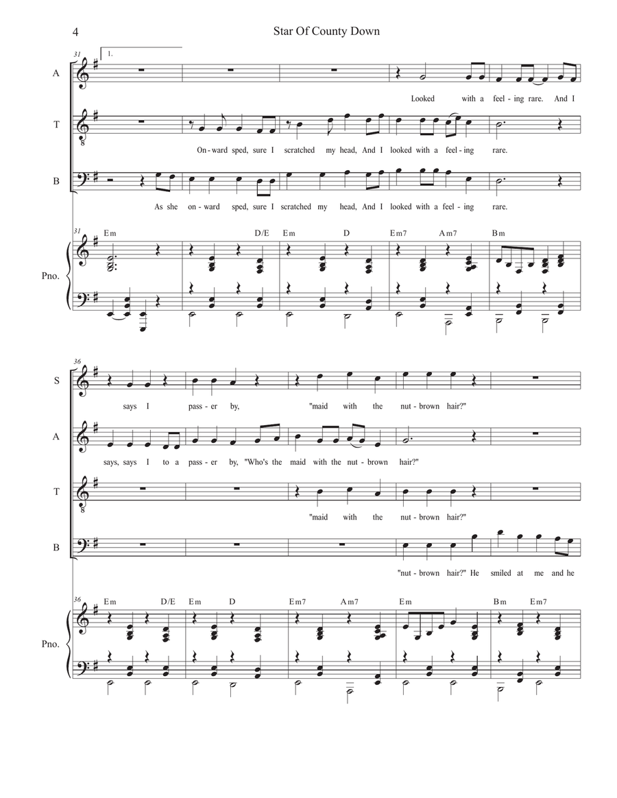 Star Of County Down (SATB) 4-Part scores gallery preview page 4