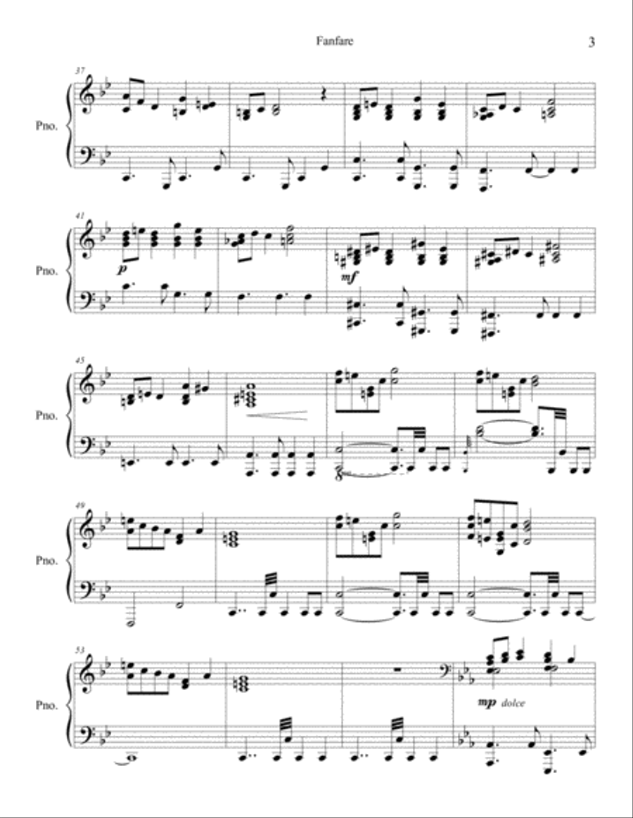 Fanfare Fanfare Piano Solo scores gallery preview page 3
