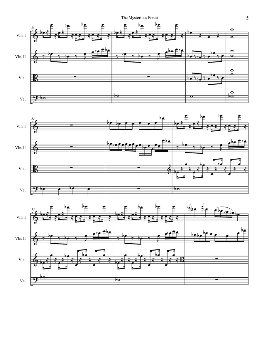 The Mysterious Forest String Quartet scores gallery preview page 5