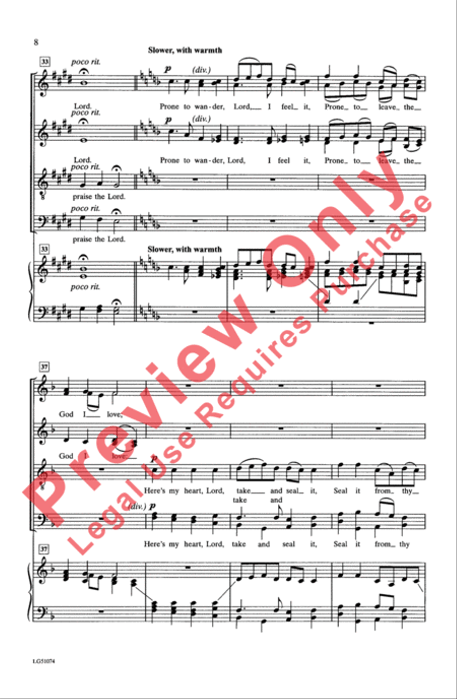 Come Thou Fount of Every Blessing 4-Part scores gallery preview page 7