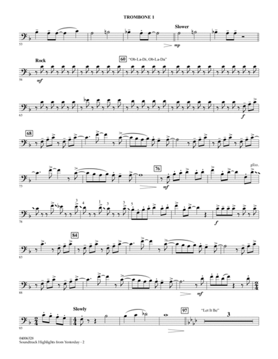 Highlights from Yesterday (Music Of The Beatles) (arr. Michael Brown) - Trombone 1