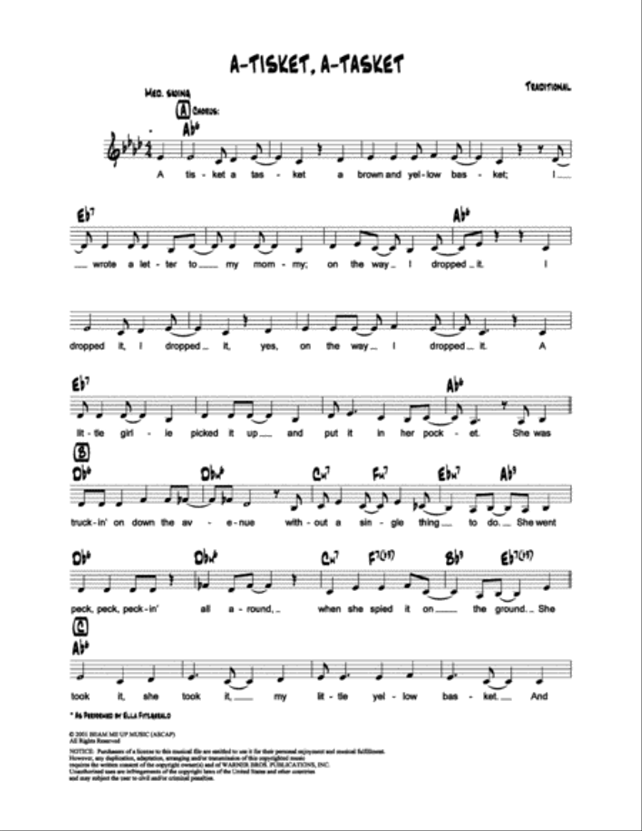 A-Tisket A-Tasket A-Tisket A-Tasket School and Community scores gallery preview page 1