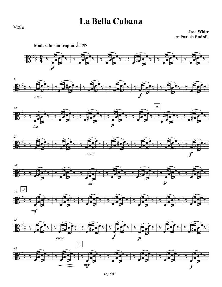 La Bella Cubana, for string quartet String Quartet scores gallery preview page 5