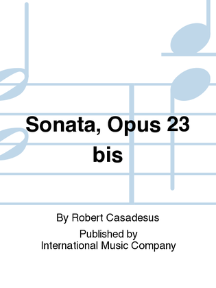 Book cover for Sonata, Opus 23 Bis