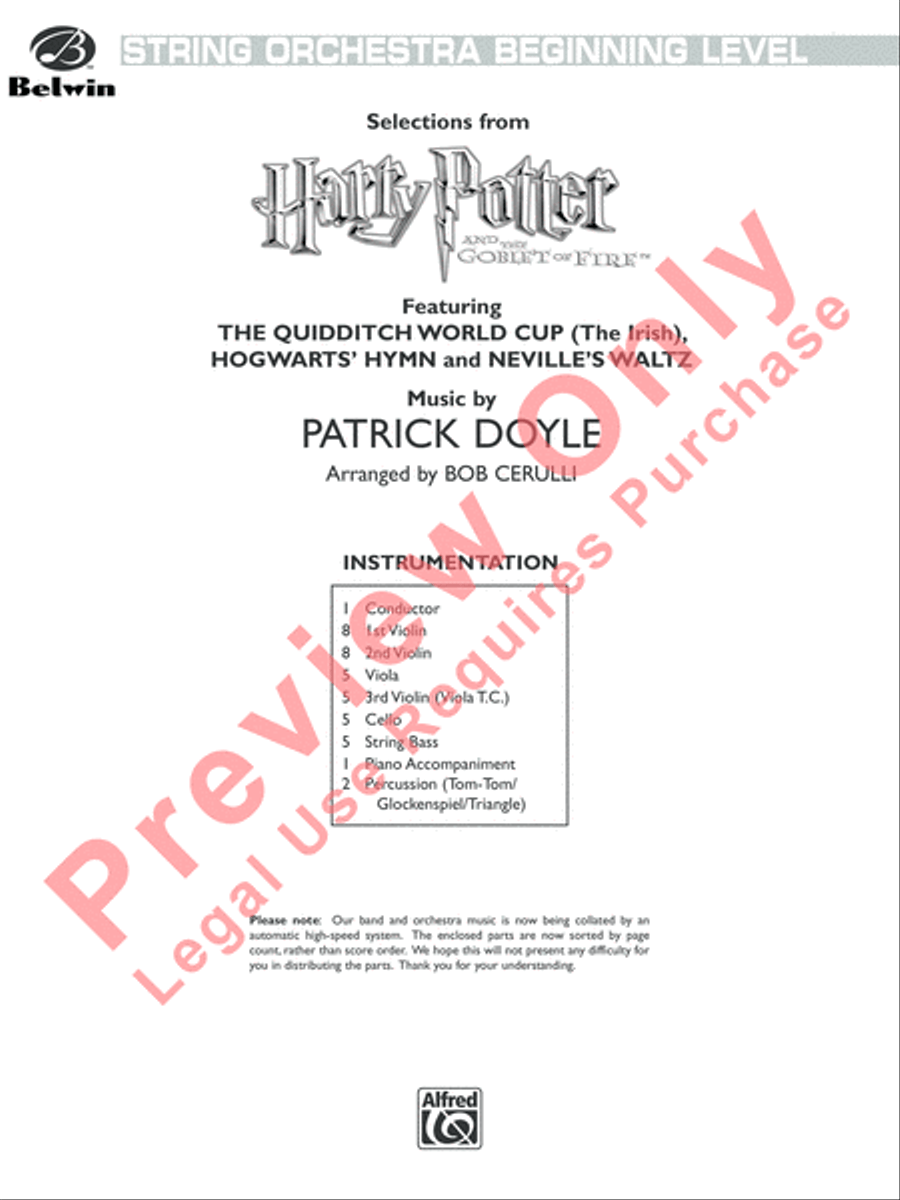 Themes from Harry Potter and the Goblet of Fire String Orchestra scores gallery preview page 2