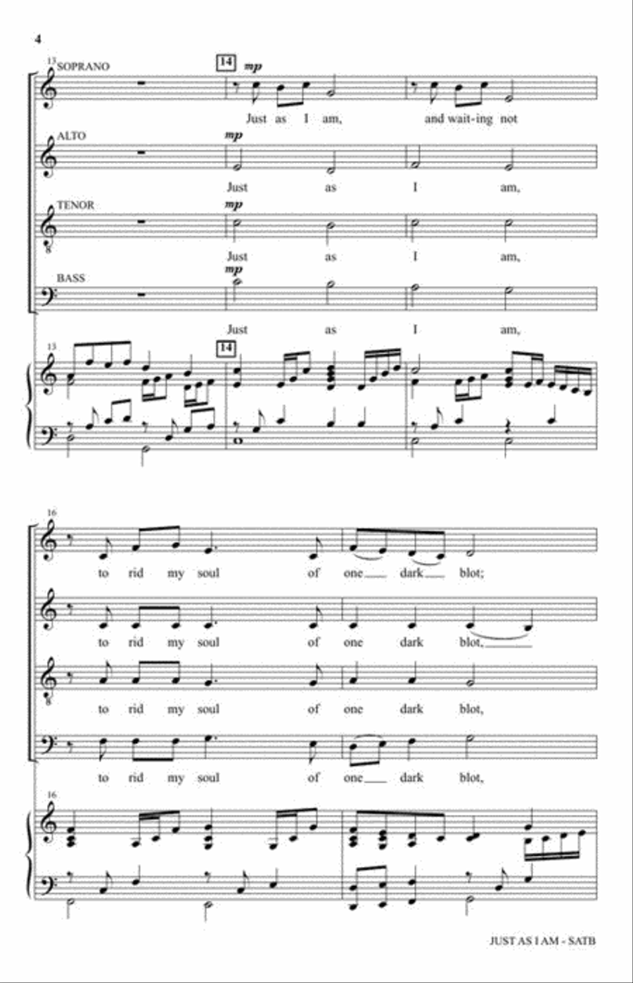 Just As I Am Just As I Am 4-Part scores gallery preview page 4