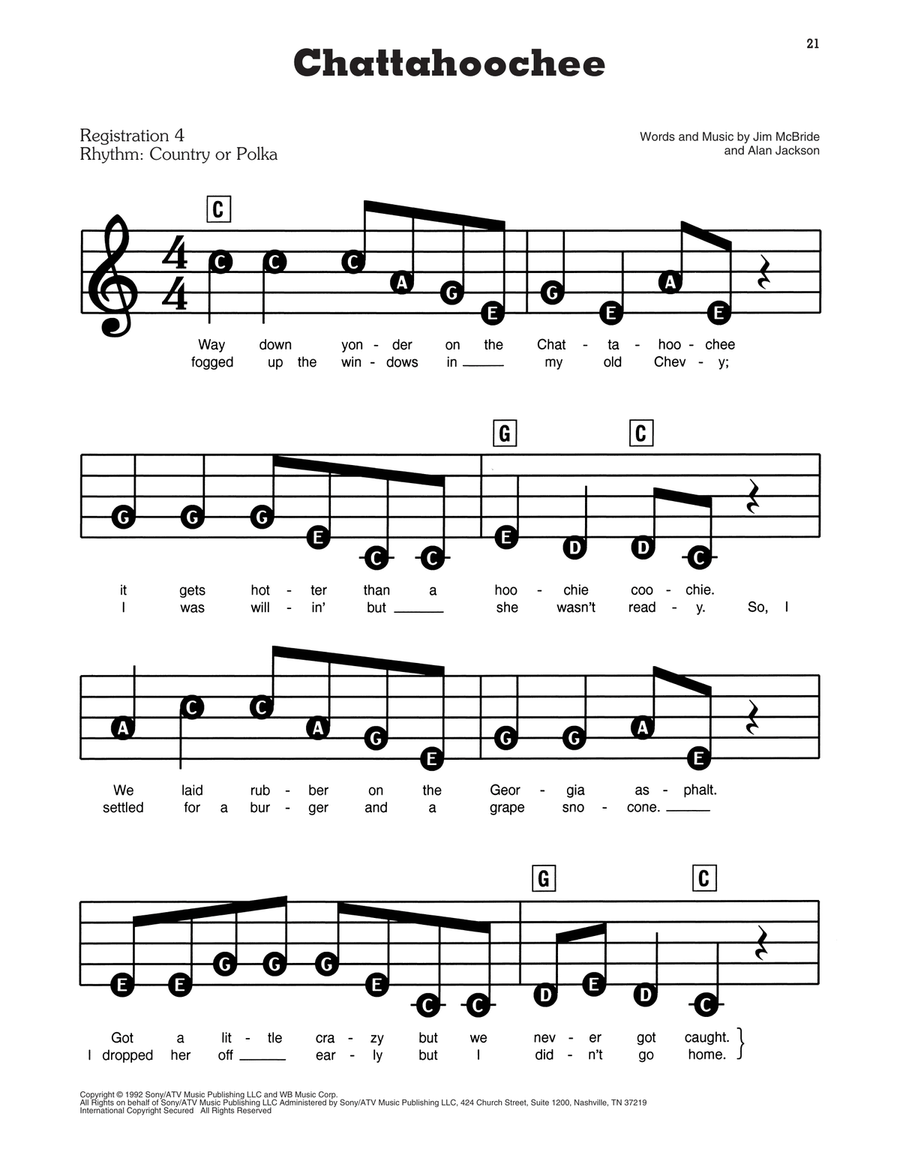 Chattahoochee Electronic Keyboard scores gallery preview page 1