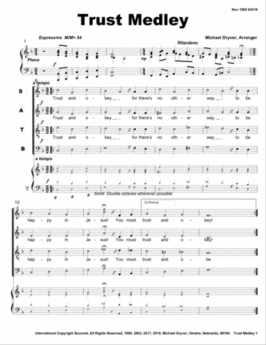 Trust Medley 4-Part scores gallery preview page 1