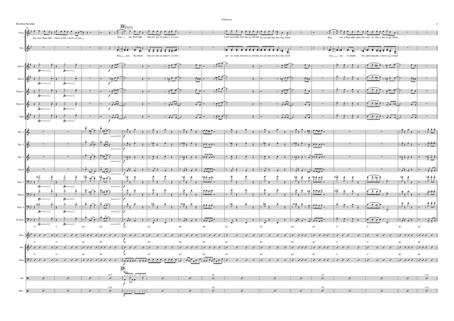 Run Rudolph Run Jazz Ensemble scores gallery preview page 3