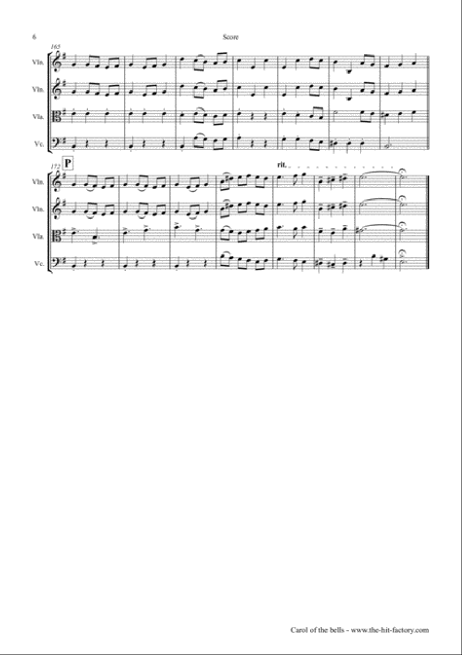 Carol of the Bells - Pentatonix style - String Trio String Trio scores gallery preview page 6