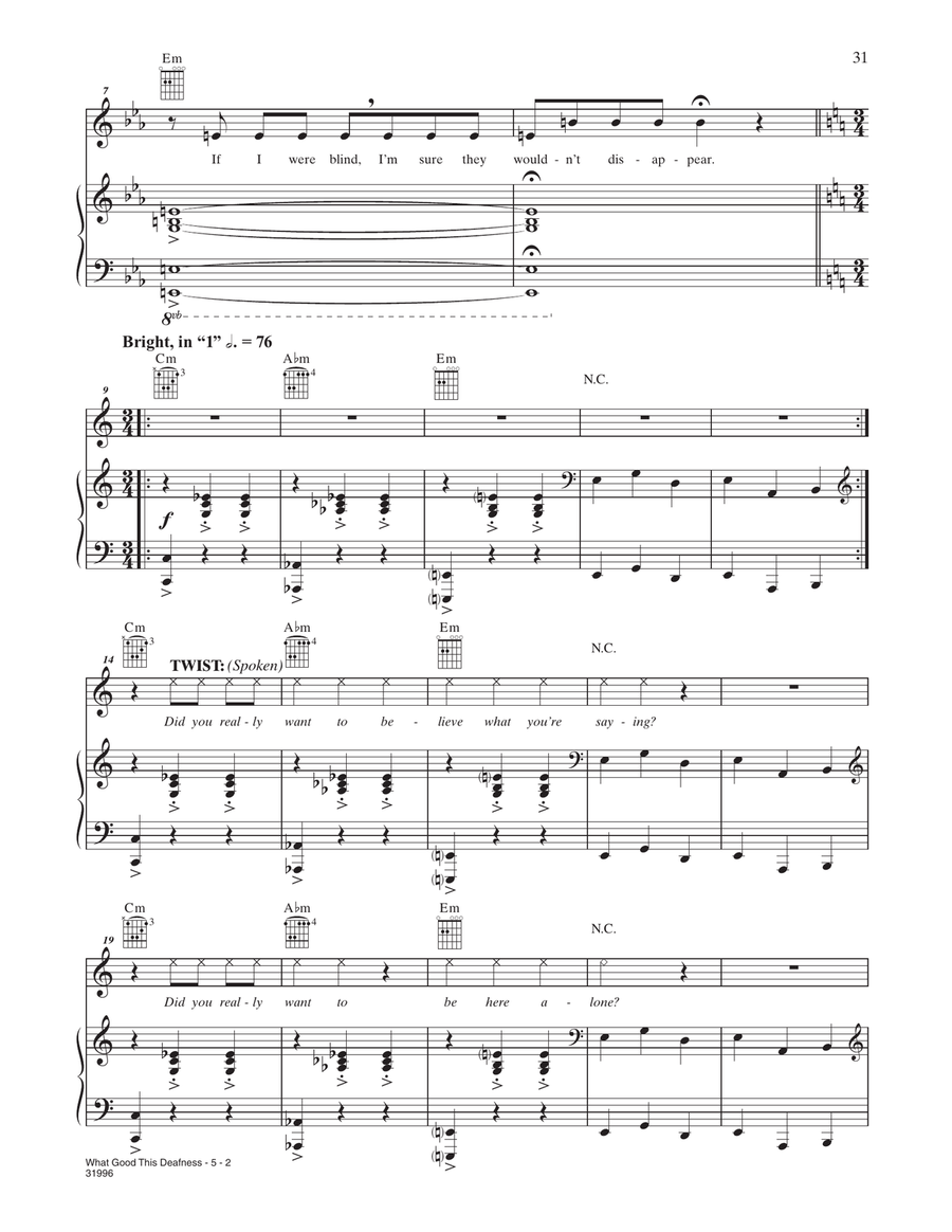 What Good This Deafness Piano, Vocal, Guitar scores gallery preview page 2