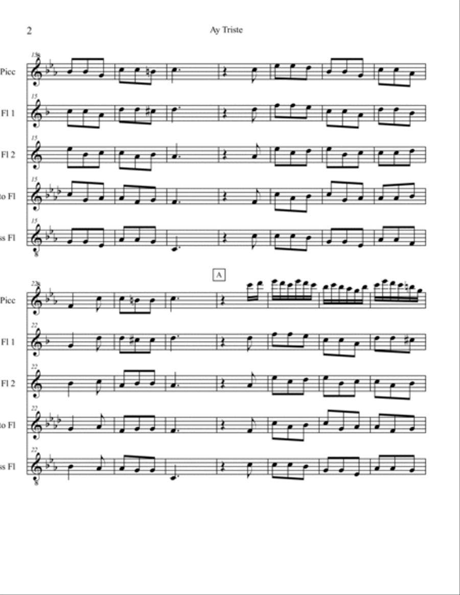 Ay Triste Ay Triste Woodwind Ensemble scores gallery preview page 2