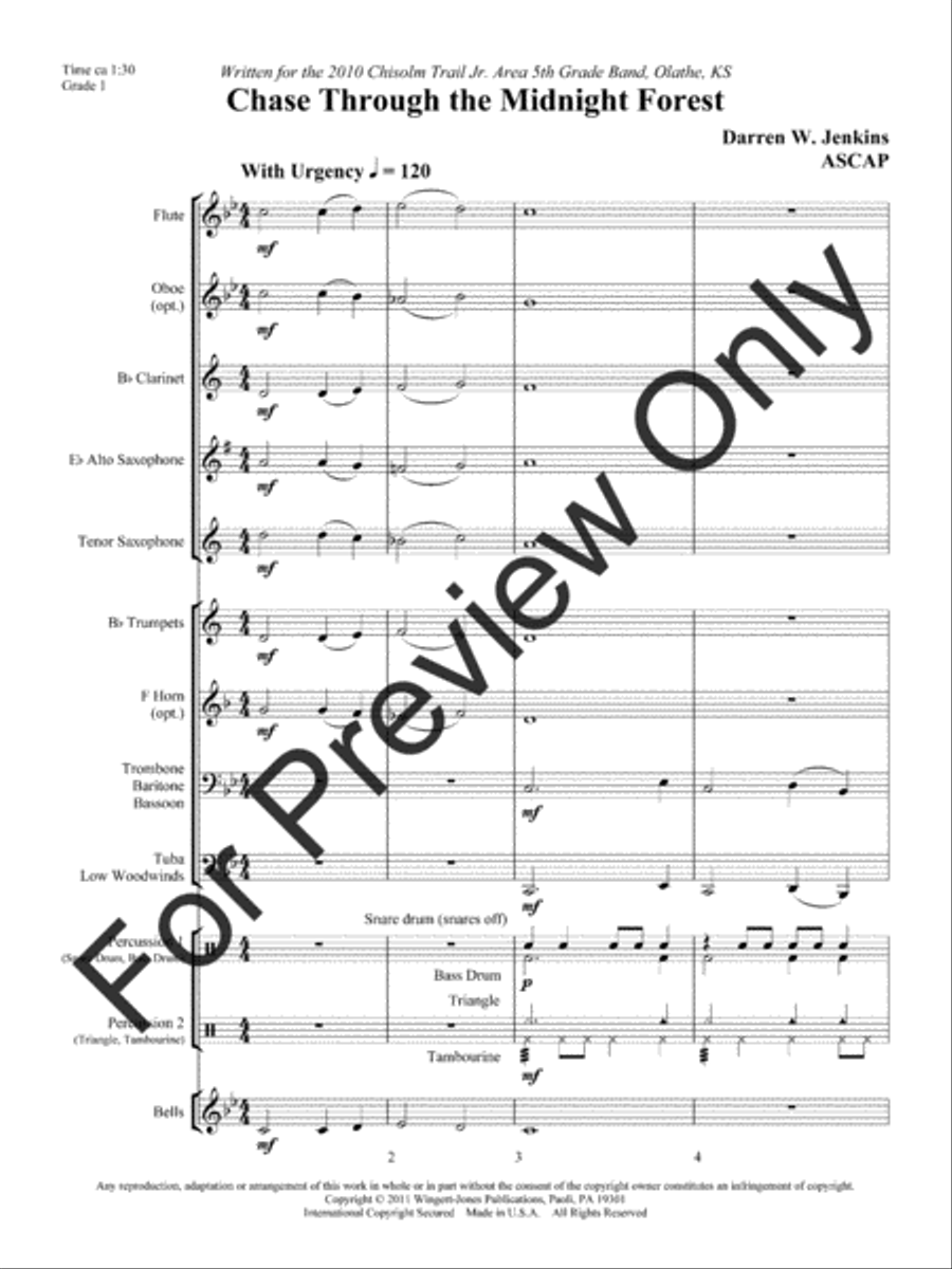 Chase Through The Midnight Forest Concert Band scores gallery preview page 4