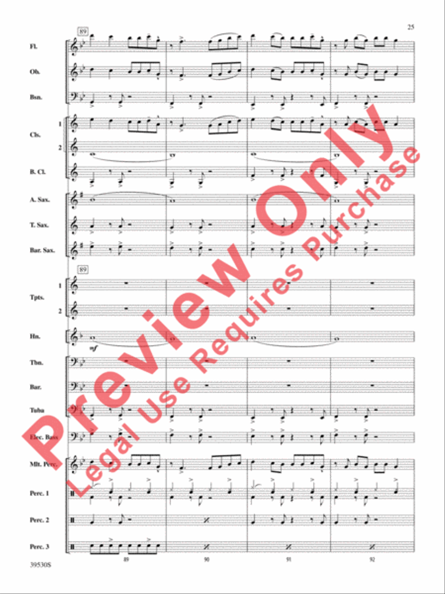 Teenage Dream / Super Bass Concert Band scores gallery preview page 26