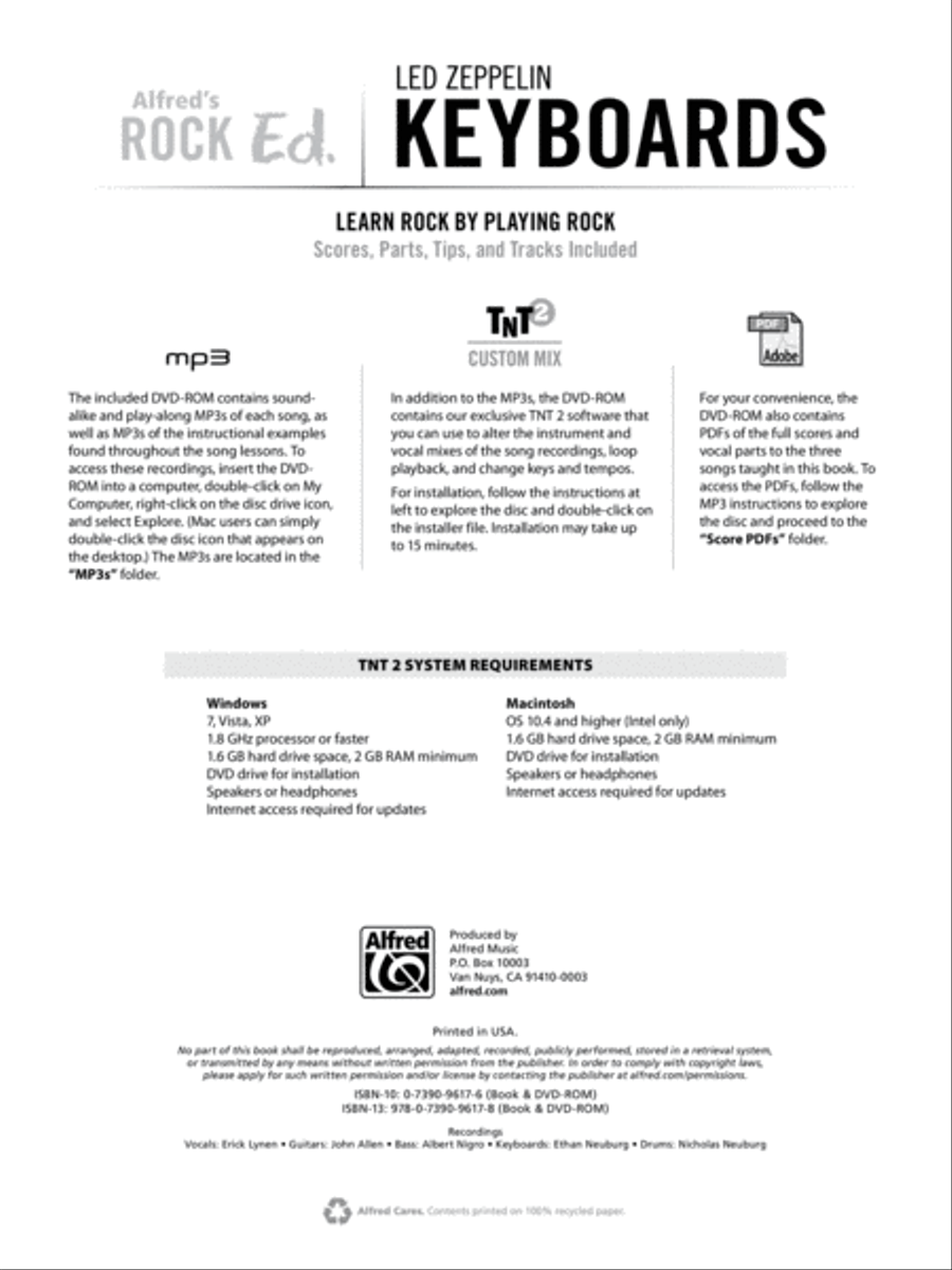 Alfred's Rock Ed. -- Led Zeppelin Keyboards Piano Method scores gallery preview page 2