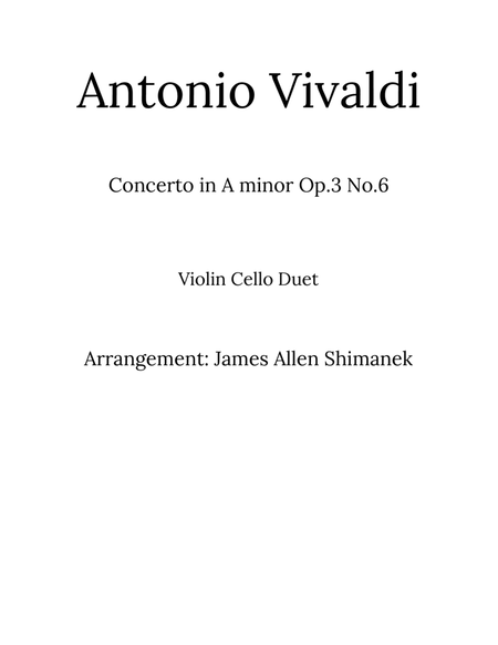 Violin Concerto A Minor Op. 3 No 6 image number null