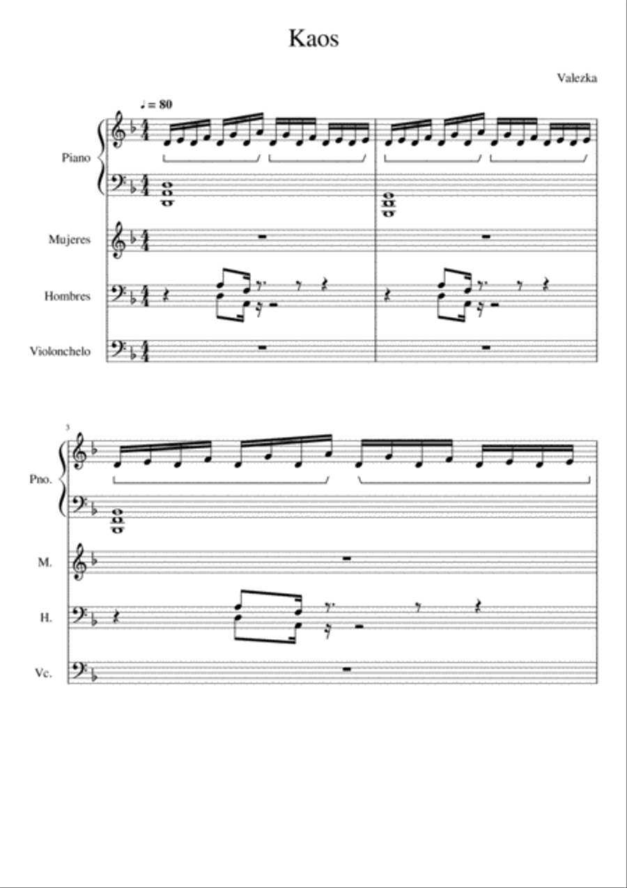 Kaos Kaos 4-Part scores gallery preview page 1