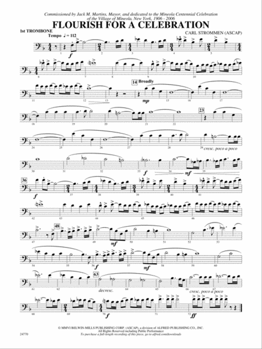 Flourish for a Celebration: 1st Trombone