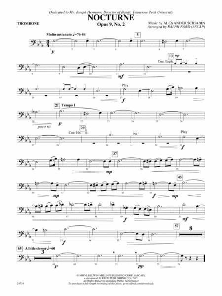 Nocturne (Opus 9, No. 2): 1st Trombone