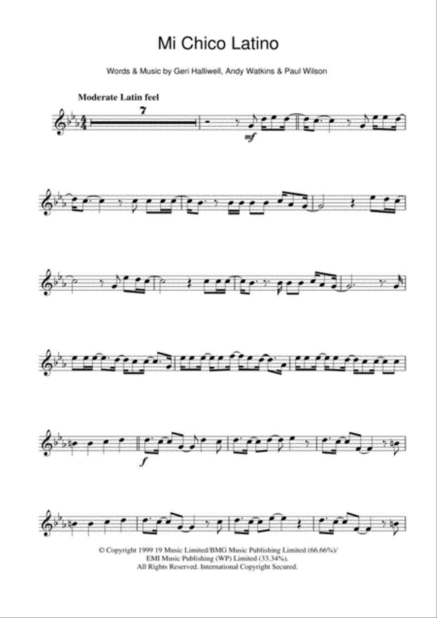 Mi Chico Latino Flute Solo scores gallery preview page 1
