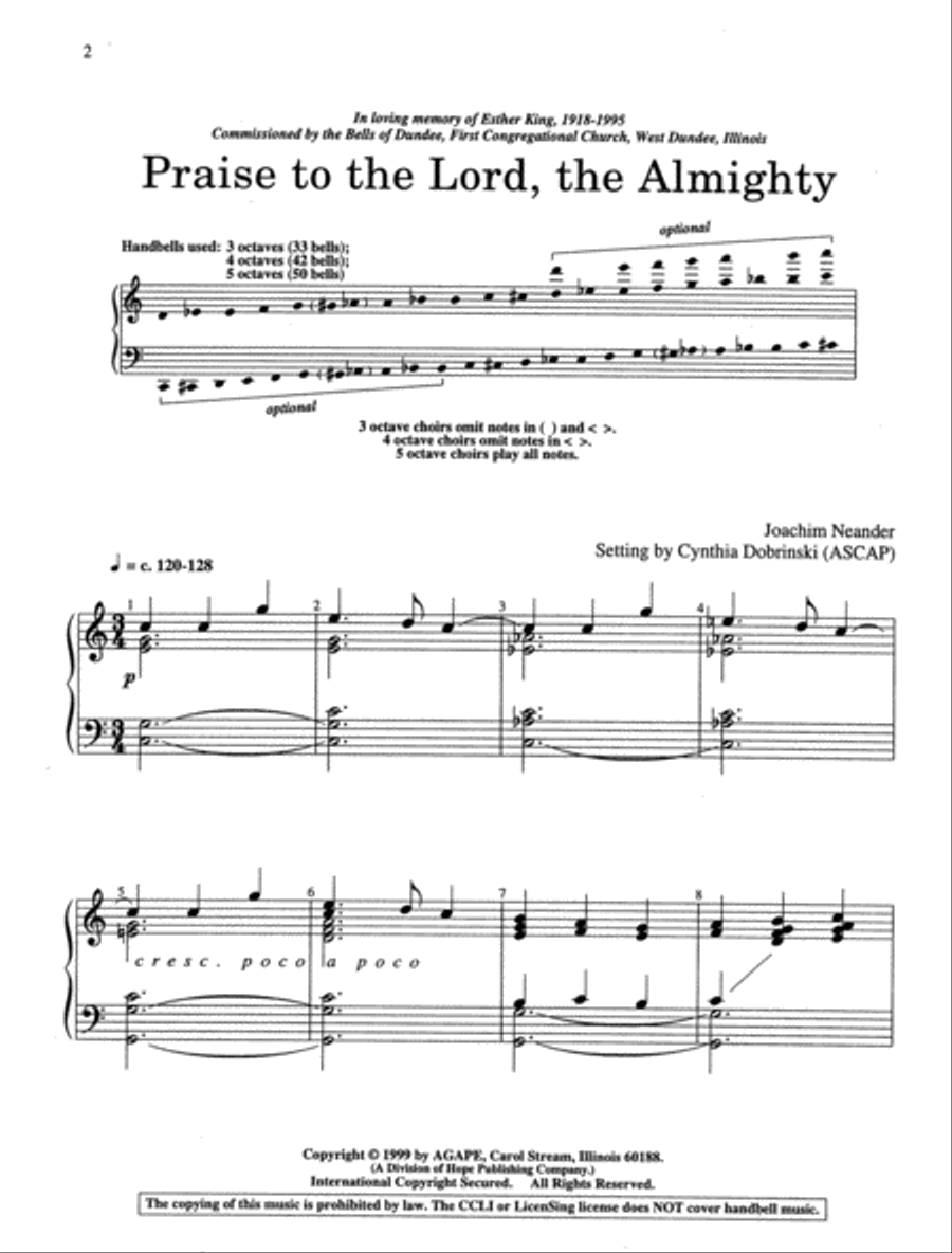 Praise to the Lord, the Almighty 5-Octaves scores gallery preview page 12