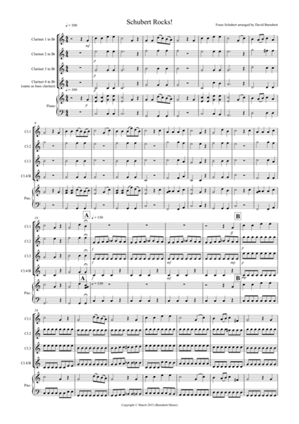 Schubert Rocks for Clarinet Quartet