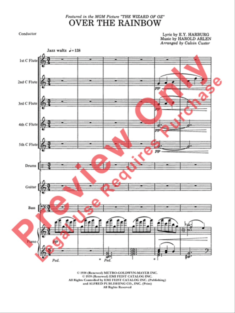 Over the Rainbow Over the Rainbow Flute Choir scores gallery preview page 2